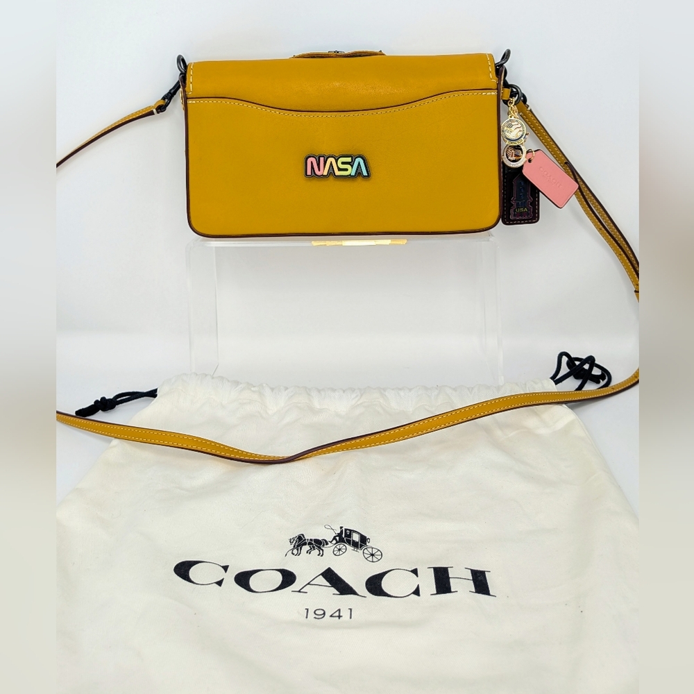 Custom Coach Dinky X NASA. One-of-a-Kind/ Upcycled. Yellow - Picture 16 of 16